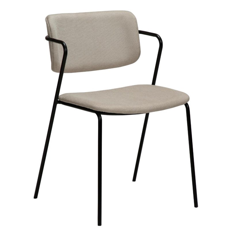 Zed Dan-Form krzesło stołowe z podłokietnikami piaskowy szary.