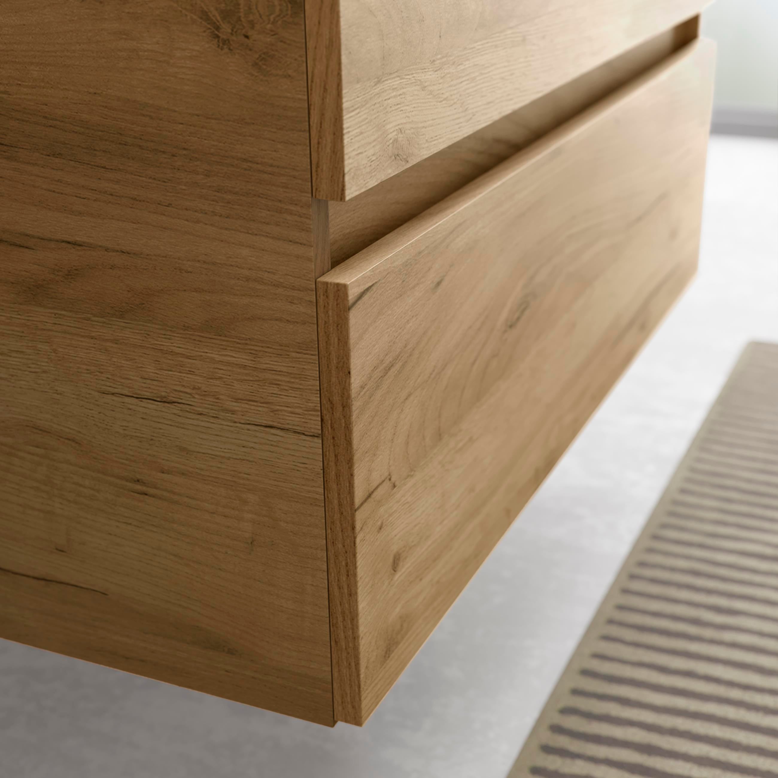 Meuble de salle de bain BEQUIA 140cm Chêne | Vasque Charge minérale - 2