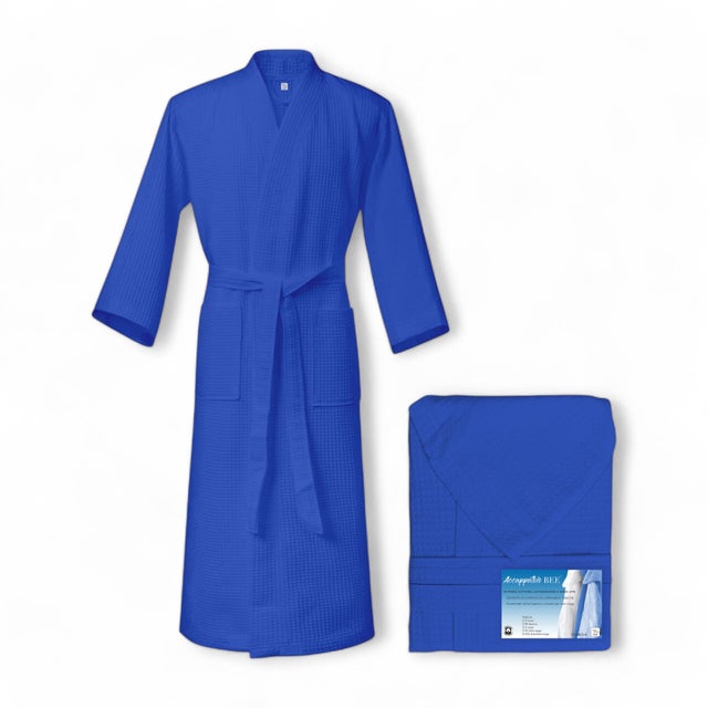 Peignoir Nest Ape BEE© en pur coton avec capuche pour adulte BLUETTE M