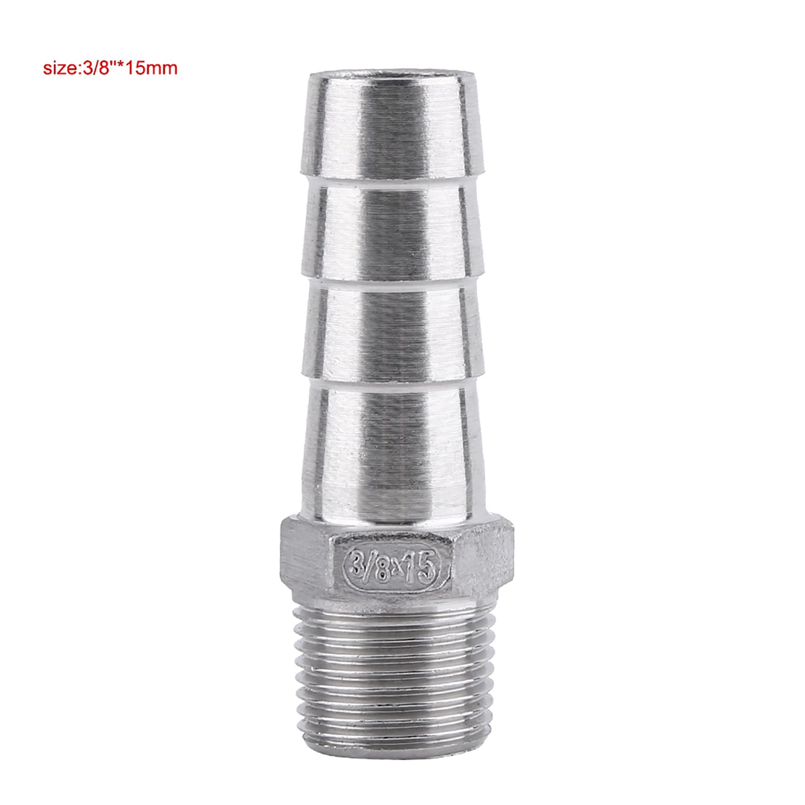 Raccordo filettato maschio per tubo flessibile del gas combustibile, connettore BSP (3/8