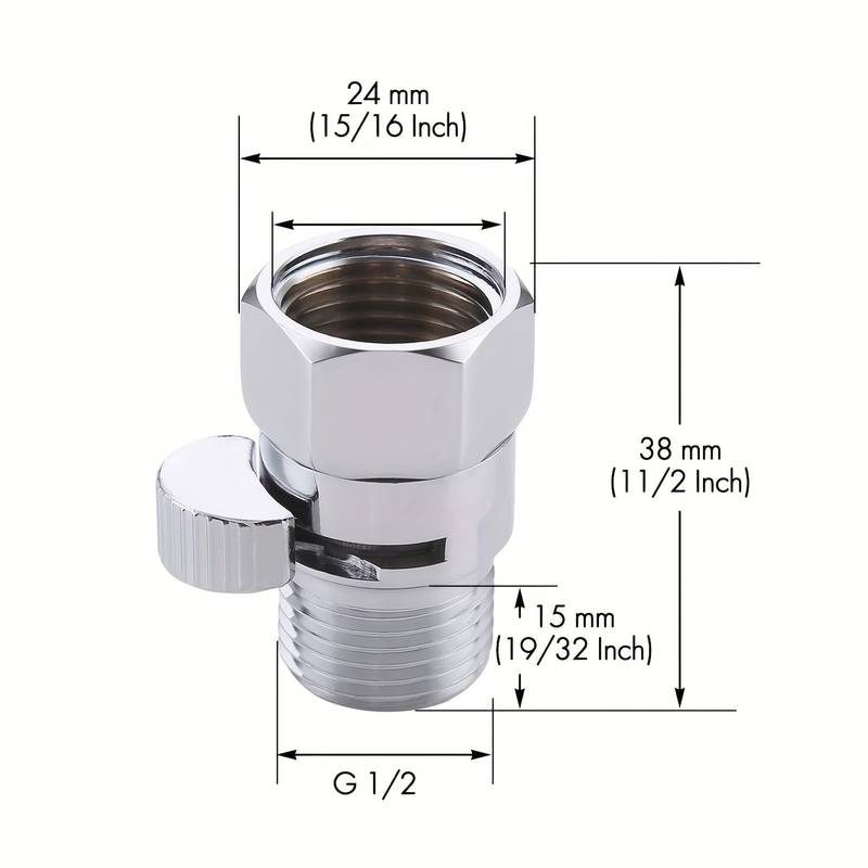 Vanille Droite en Laiton 15mm à Ouverture Rapide, Raccord Double Filetage pour Flexible de Douche et Robinetterie - 5