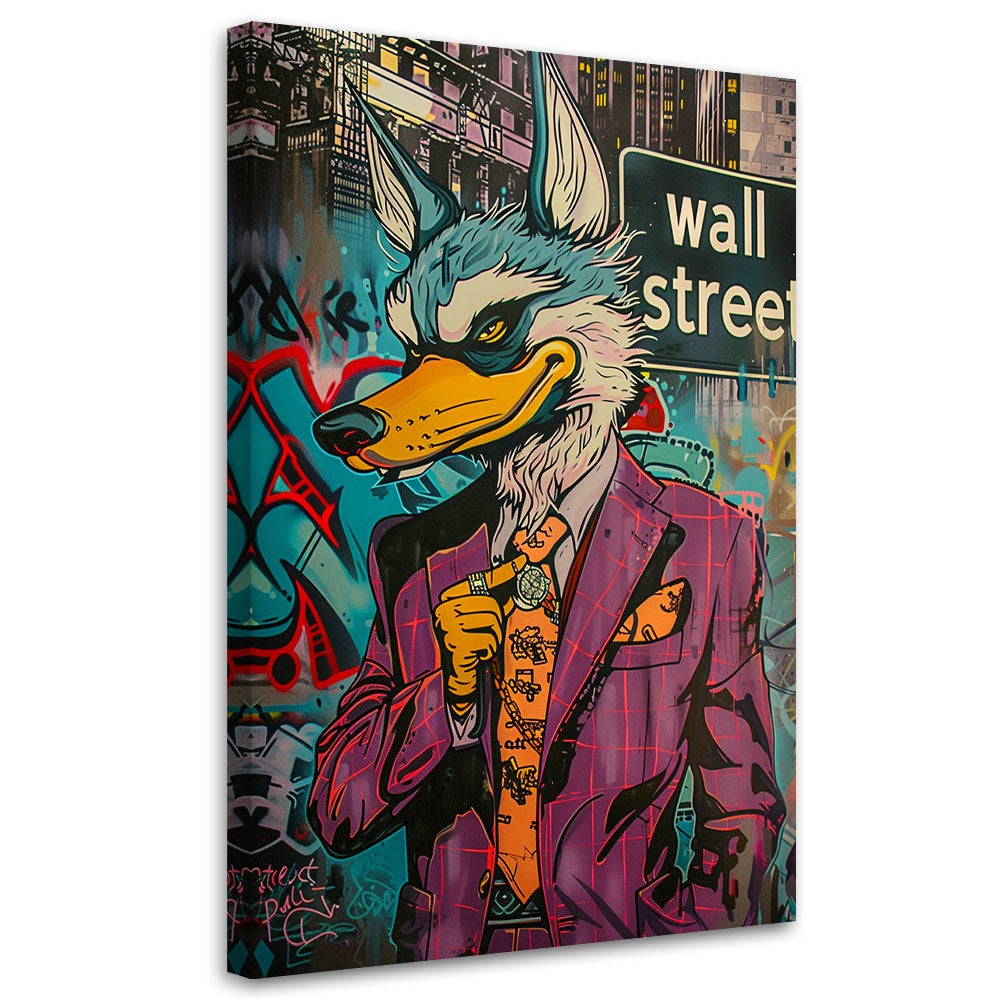 Obraz na płótnie, Wilk z wall street AI 80x120
