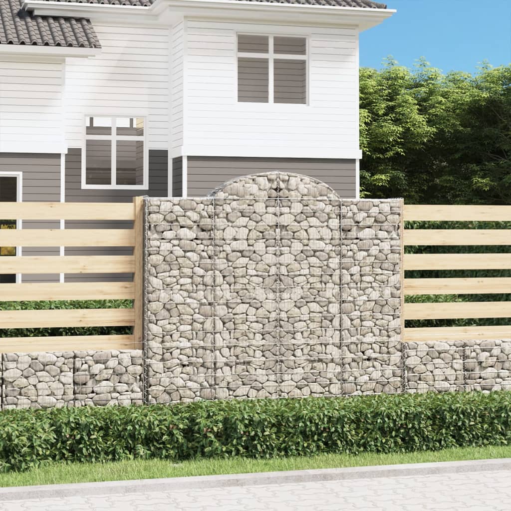 Kosze gabionowe, 2 szt, 200x50x180/200 cm, galwanizowane żelazo vidaXL