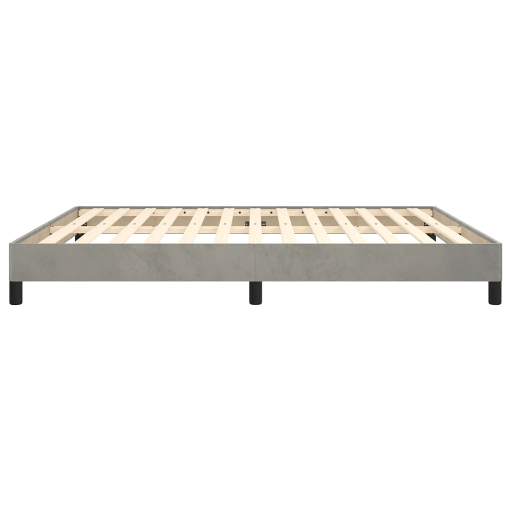 Cadre de lit sans matelas gris clair 180 x 200 cm velours - 6