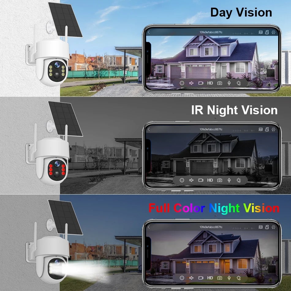 Caméra de surveillance solaire,détection humaine par IA,WiFi 4G/2,4 GHz,caméra extérieure,idéale pour la sécurité domestique,( 64 Go incluse)-MOORLE - 2