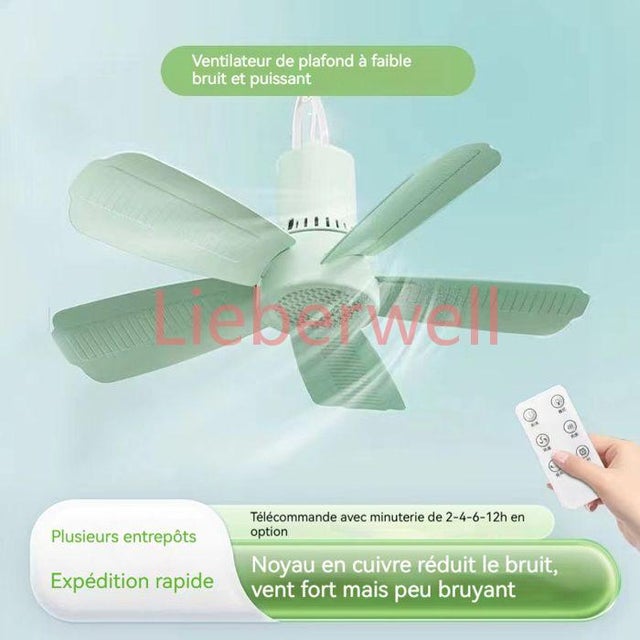 Petit ventilateur de plafond grand vent super silencieux sur le lit à la maison, diamètre 47cm VENTILATEUR DE PLAFOND