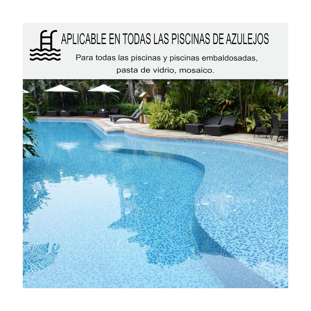 Pintura para borde de piscina, para azulejos de la piscina - ARCAPOOL - 440 - 5 kg (hasta 15m² para 2 capas) Azul Claro - ARCANE INDUSTRIES - 4