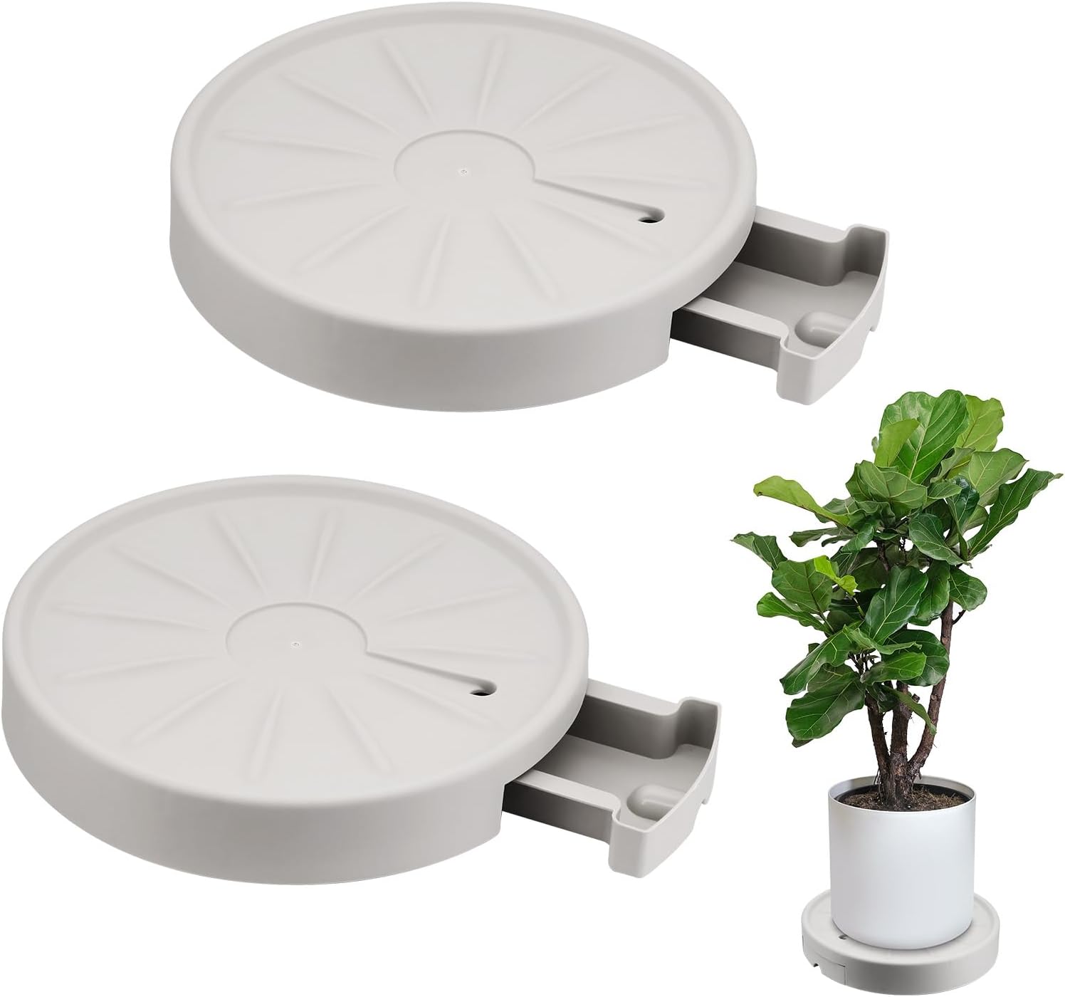 Support À Roulettes Pour Pot De Fleur - Chariot De Pot De Fleur Rond - Tour-a - 25CM - Universel