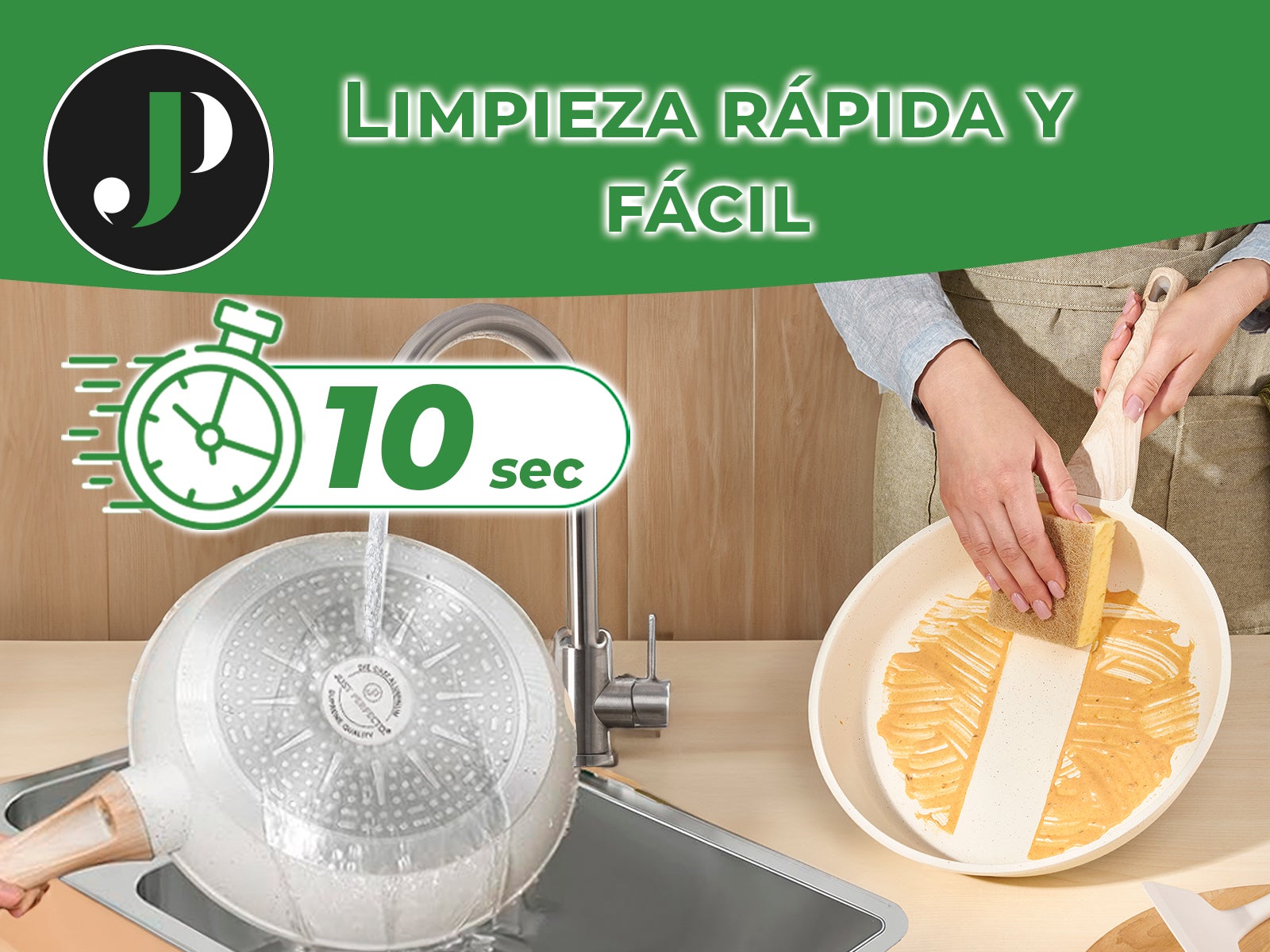 Just Perfecto 21 ollas y sartenes de inducción - Juego de ollas y sartenes con tapa para todas las fuentes de calor - Ollas sin PFOA - PFAS - 5