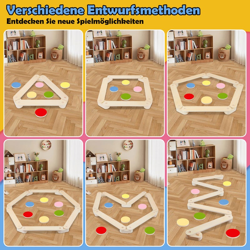 Planche d'equilibre pour enfants d'équilibre en bois pour l'entraînement de la coordination Extérieur&Intérieur Planche 70*10*1.8 cm - 6