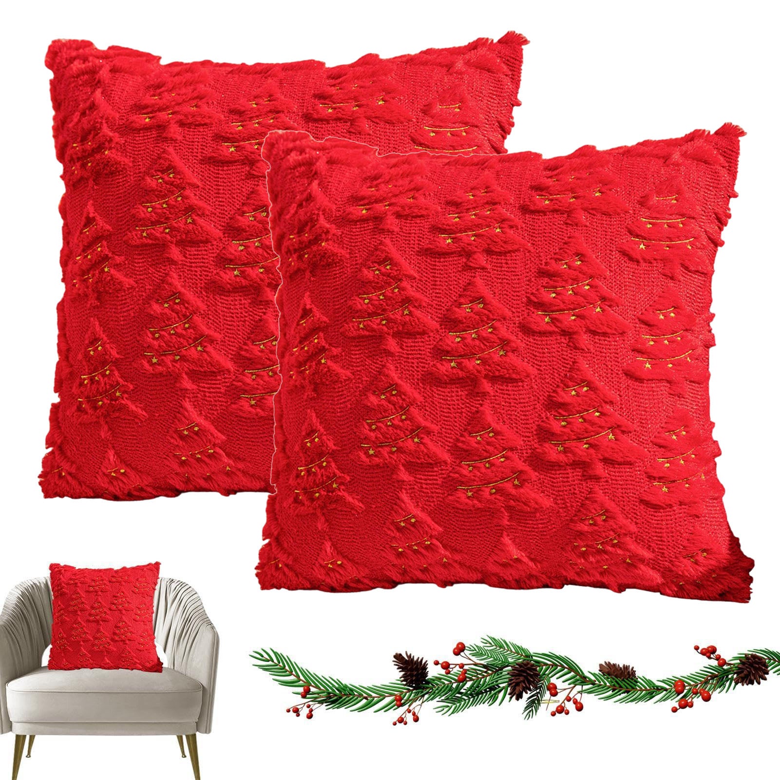 Fanjow® Merry Christmas Series Cotone Lino tiro Federa Cuscino Federa