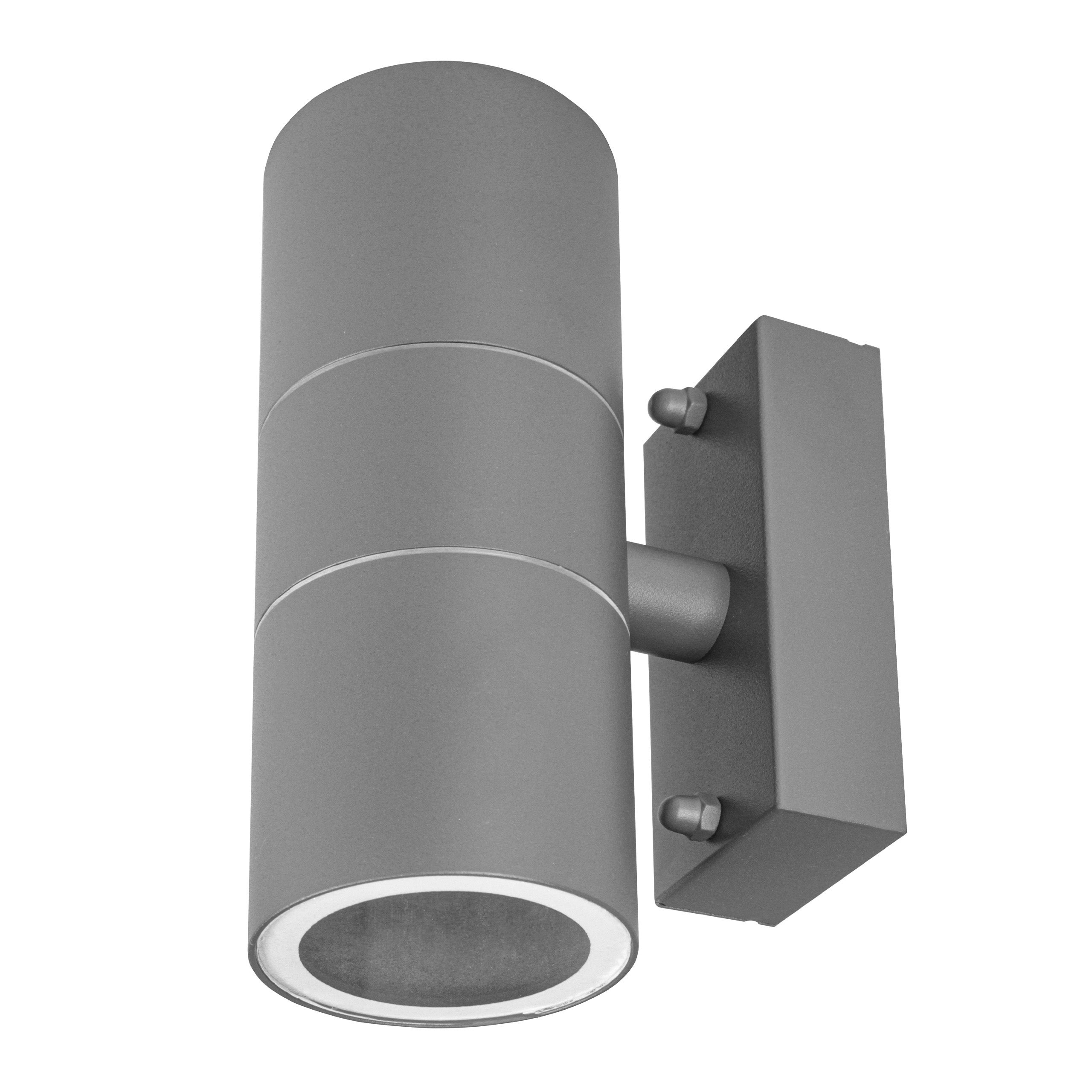 Kinkiet ścienny zewnętrzny Elor 2x GU10 LED 16cm IP44 lampa elewacyjna szara MasterLED