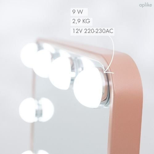 Specchio di cortesia a LED con sensore tattile, rotazione a 360°, intensità e temperatura di colore dimmerabili HOLLYWOOD STUDIO - 3