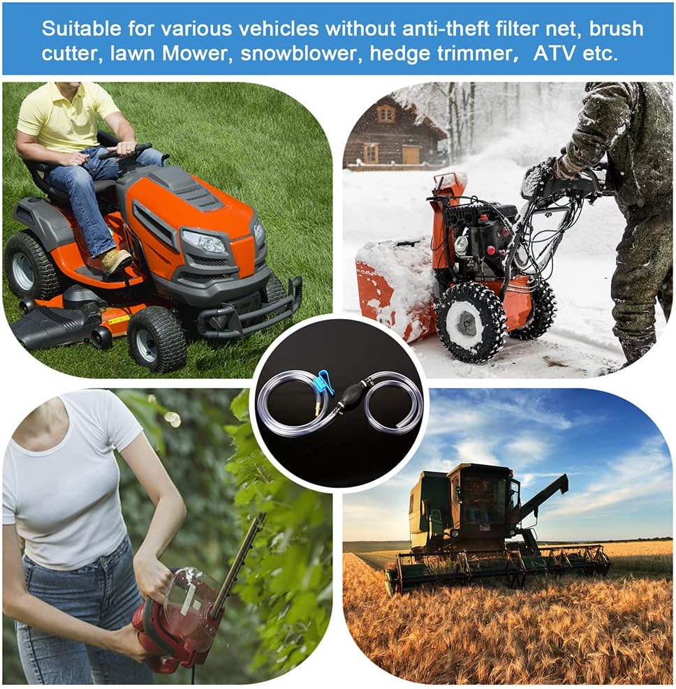 pompe a eau manuelle poire amorcage gasoil Pompe à siphon pour essence, gaz, huile, carburant, diesel, liquide, aquarium, pompe manuelle avec 2 tuyaux - 5