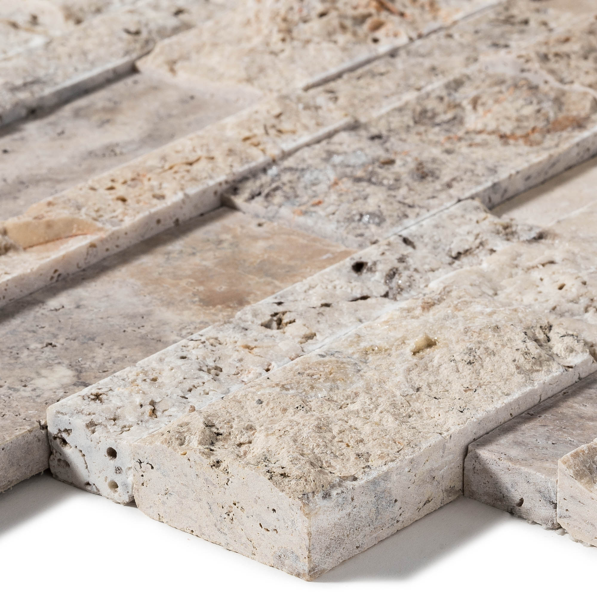 Pierre de parement Travertin Gris Silver 60x15 cm Brut/Adouci (lot de 0,99 m² soit 11 plaques) - RO'MA NATURE - 3