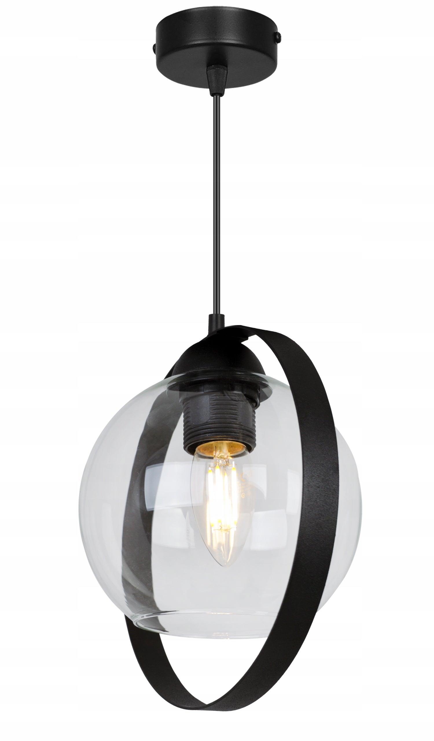 Lampa sufitowa wisząca Ring Haga modern 1xE27 abażur pierścień transparentny Light Home LH - 7