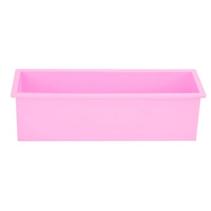 2 Stampo Per Sapone In Silicone Da 1200 Ml Con Scatola Di Legno – Set Rettangolare Per Sapone Fai-da-te, Cioccolato E Gelato, Rosa