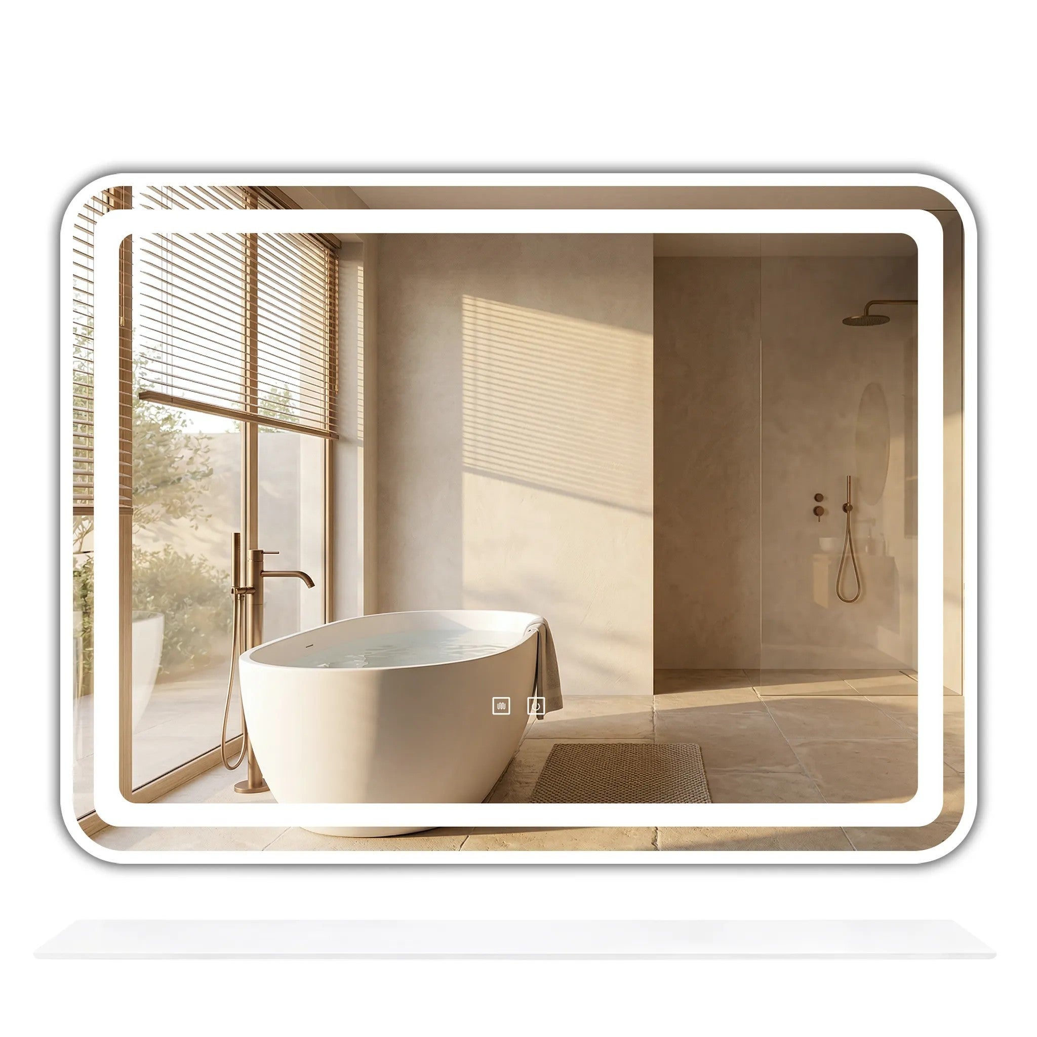 Rea Oglindă De Perete Led Cu Raft 80x60 Cm L-8060