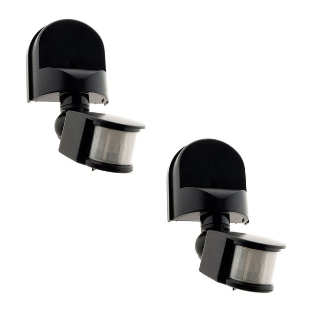 2 détecteurs mouvement IP44 - tête orientable - 1200W - Noir - Zenitech