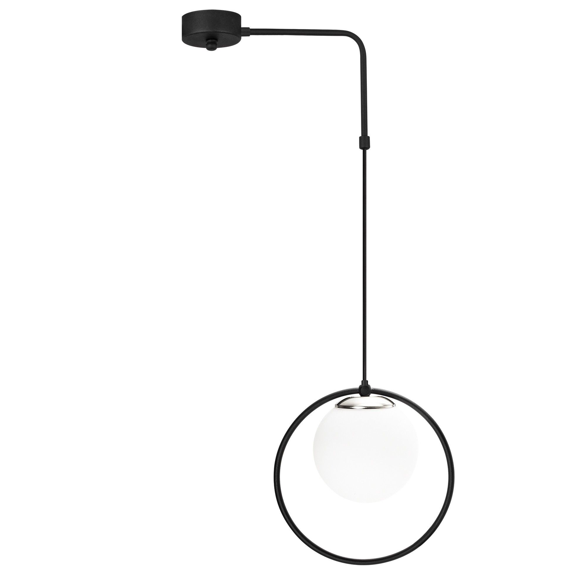 Lustra 892OPV1483, negru/alb, metal/sticla, 42x15x50-100 cm