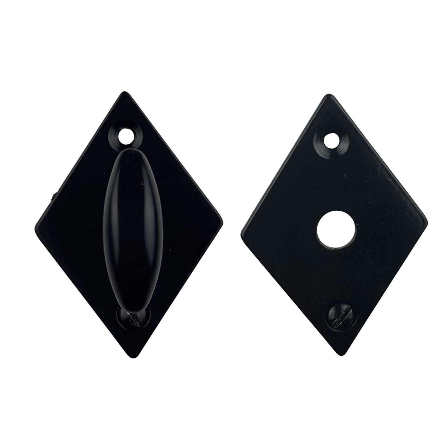 2 rosaces de poignée de porte losanges Ellix verrou condamnation, Fer noir - 2