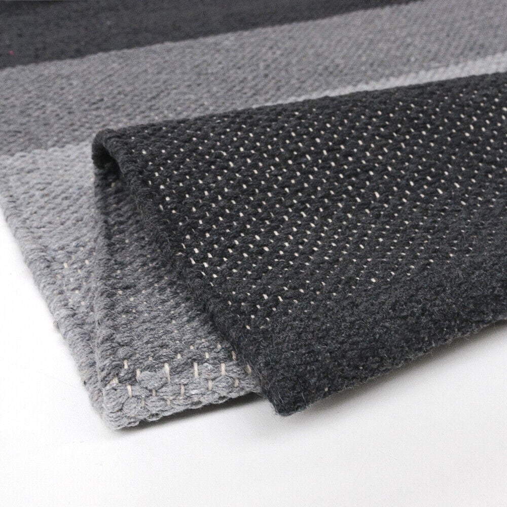 Tappeto Cucina Bagno Puro Cotone Morbido Assorbente Scendiletto Intrecciato a Mano Grigio 55x140 cm - 2