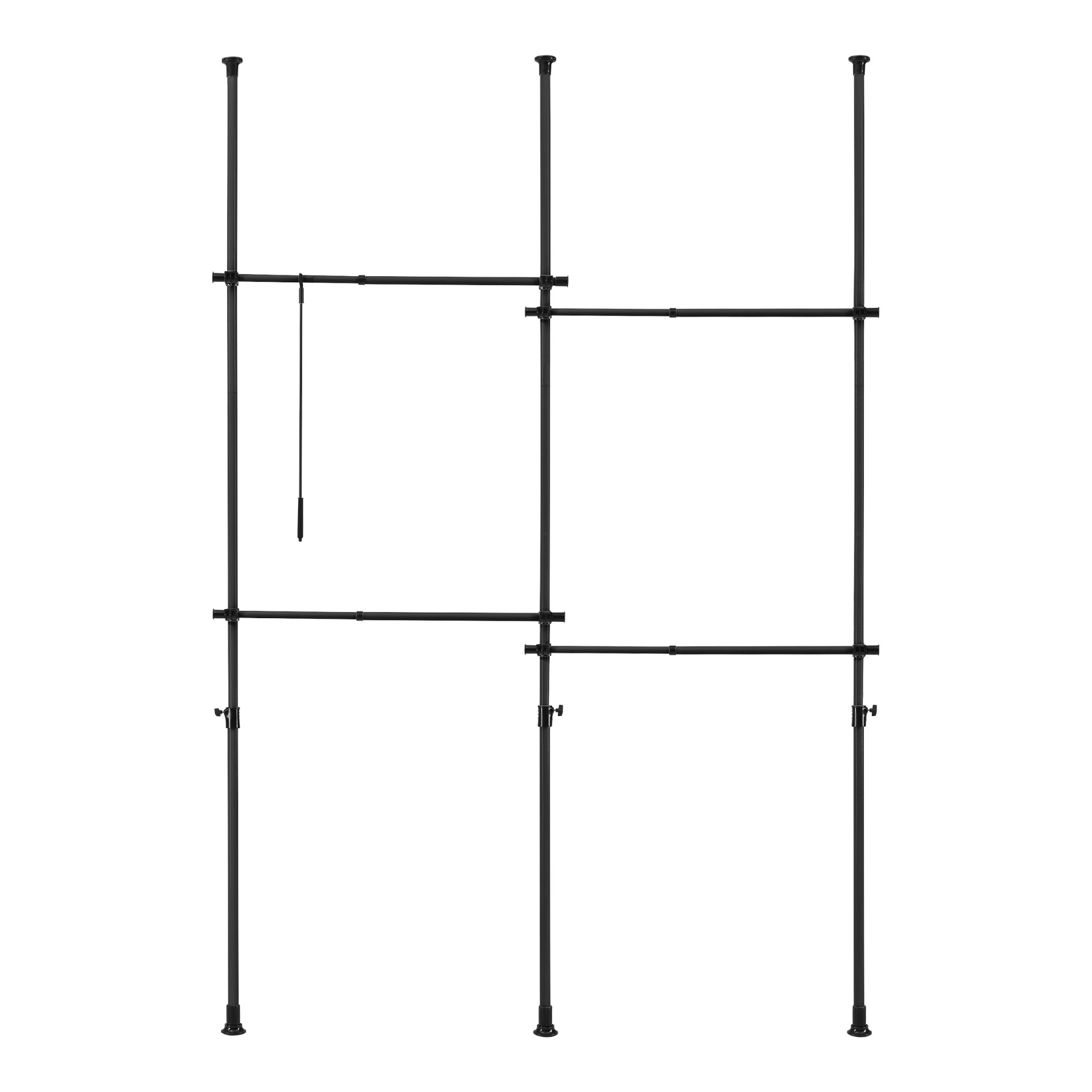 Penderie télescopique Kemi acier laqué 150 - 230 cm 4 barres de penderie noir [en.casa] - 3