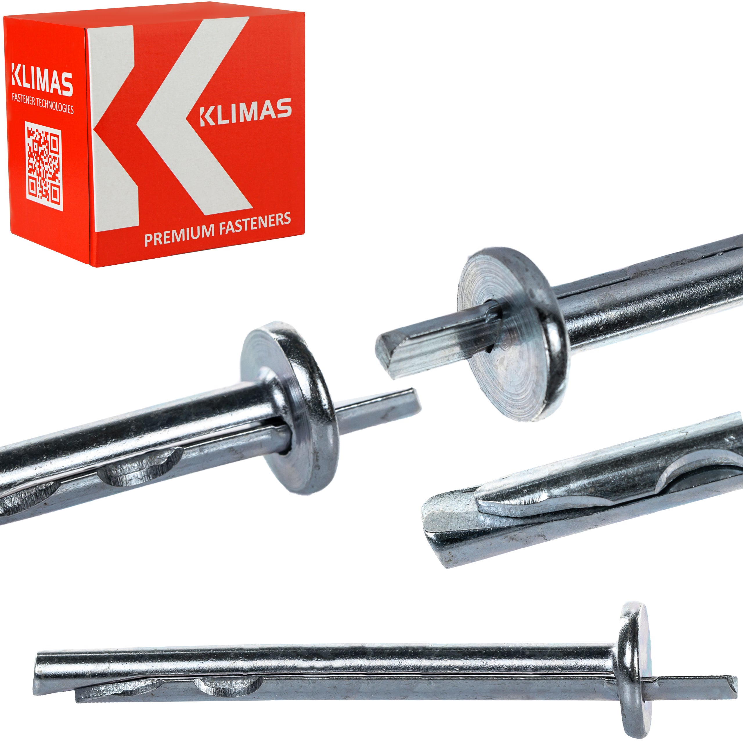 Kotwy metalowe wbijane rozporężne Klimas KRW 6x65 mm do betonu 100szt