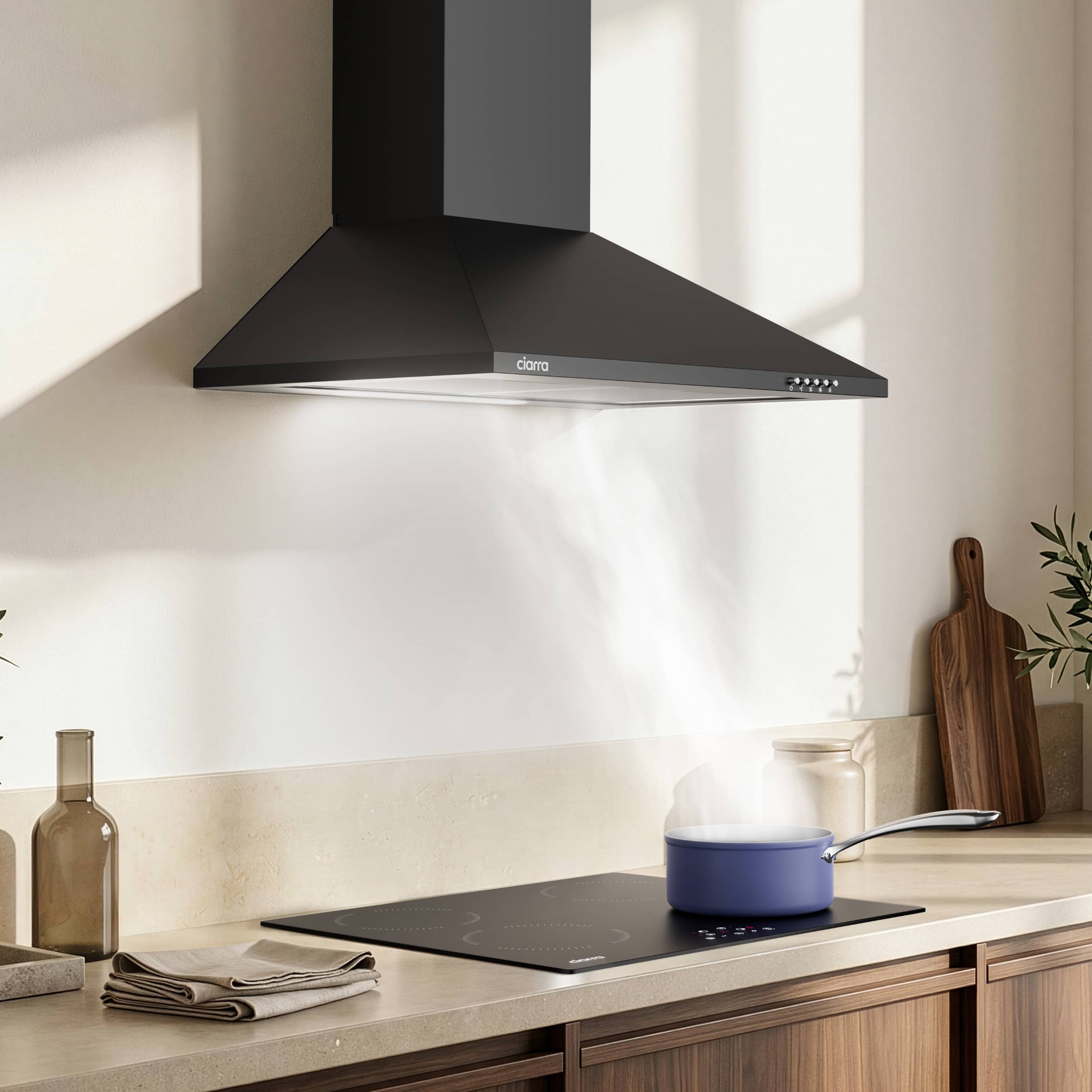 Exaustor de Parede CIARRA 60cm 404 m3/h 3 Velocidades Recirculação Preto 201BK60 - 2
