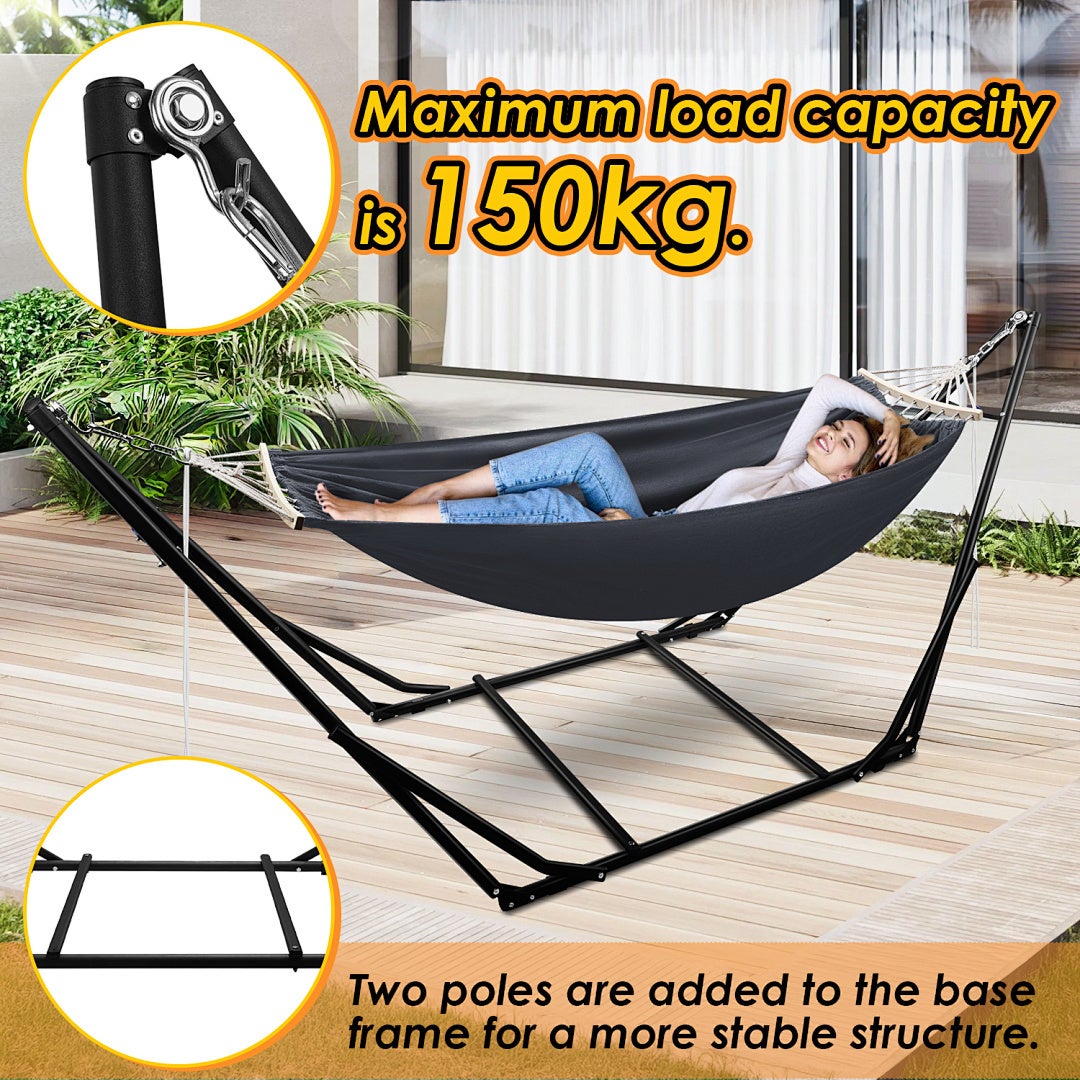 Hamac avec structure pliable – Charge maximale 150 kg – Idéal pour les loisirs le jardin et la terrasse - 5