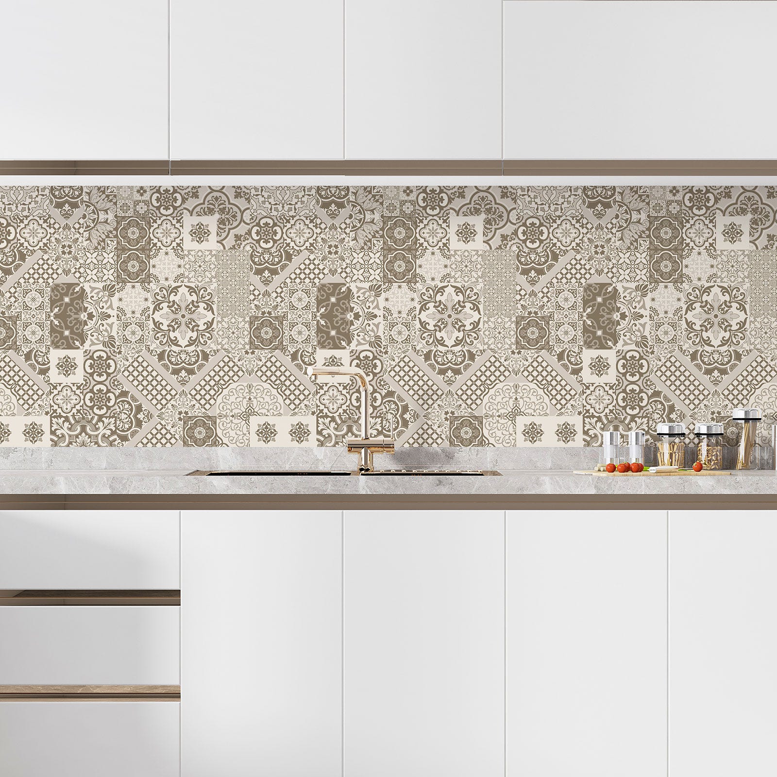 Sticker Mural Carrelage adhésif Cuisine Salle de Bain - 30 STICKERS CARREAUX DE CIMENT MARBRE BEIGE DE NEIVA - 30stickers10x10cm | Leroy Merlin Sticker Mural Carrelage adhésif Cuisine Salle de Bain - 30 STICKERS CARREAUX DE CIMENT MARBRE BEIGE DE NEIVA - 30stickers10x10cm | Leroy Merlin