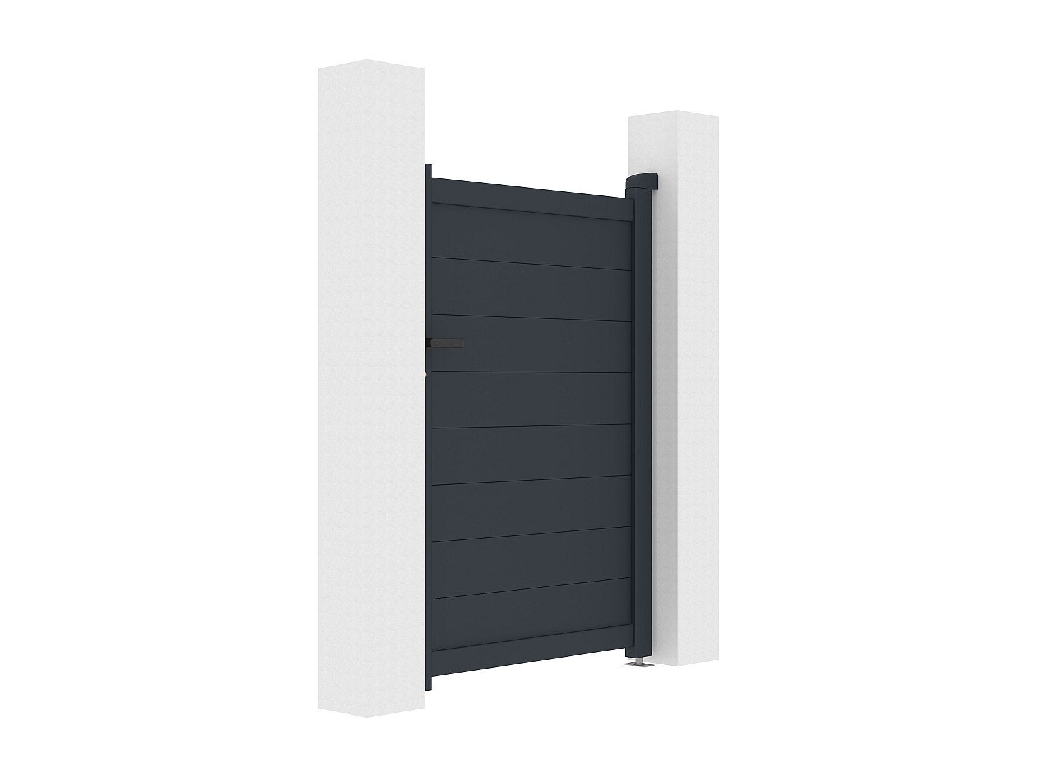 Portillon battant aluminium plein L103 x H150 cm anthracite - NAZARIO - 4