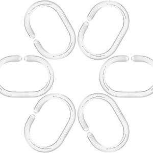 Lot De 12 Anneaux De Rideau De Douche Avec Perles En Cristal Acrylique Pour Décoration De Salle De Bain, Lot De 12 Anneaux De Rideau En Métal Inoxydable Antirouille Et Pendentif élégant