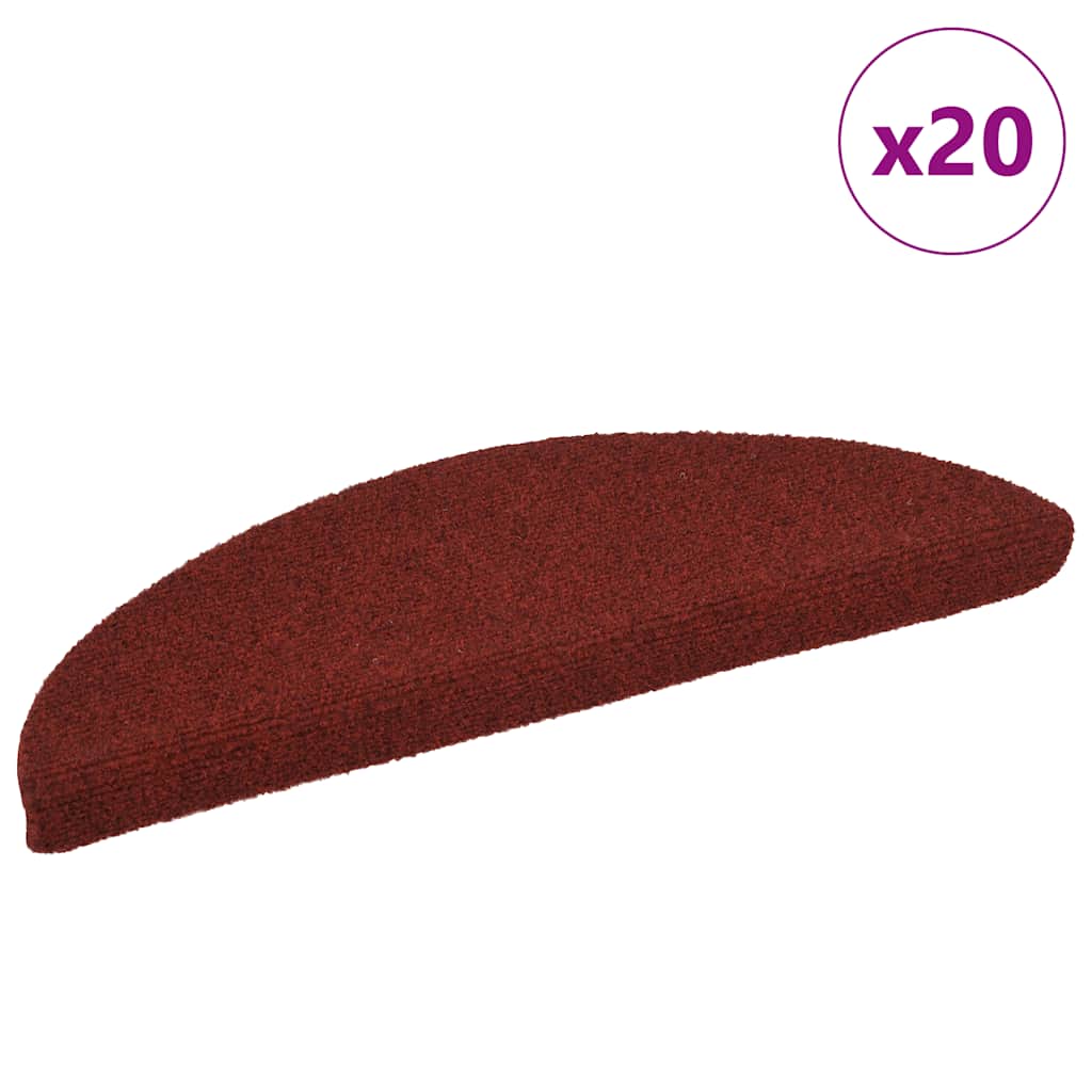 Maison exclusive - alfombrilla autoadhesiva escalera 20 uds rojo 56x17x3 cm