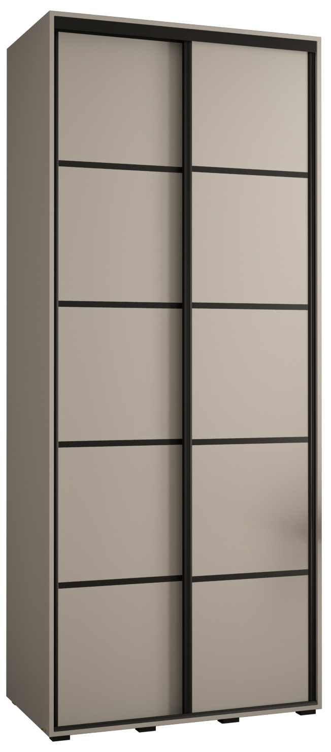 Szafa przesuwna wysoka Dakota 4 110 x 45 x 235,2 cm kaszmir + u. czarny - Abiks Meble