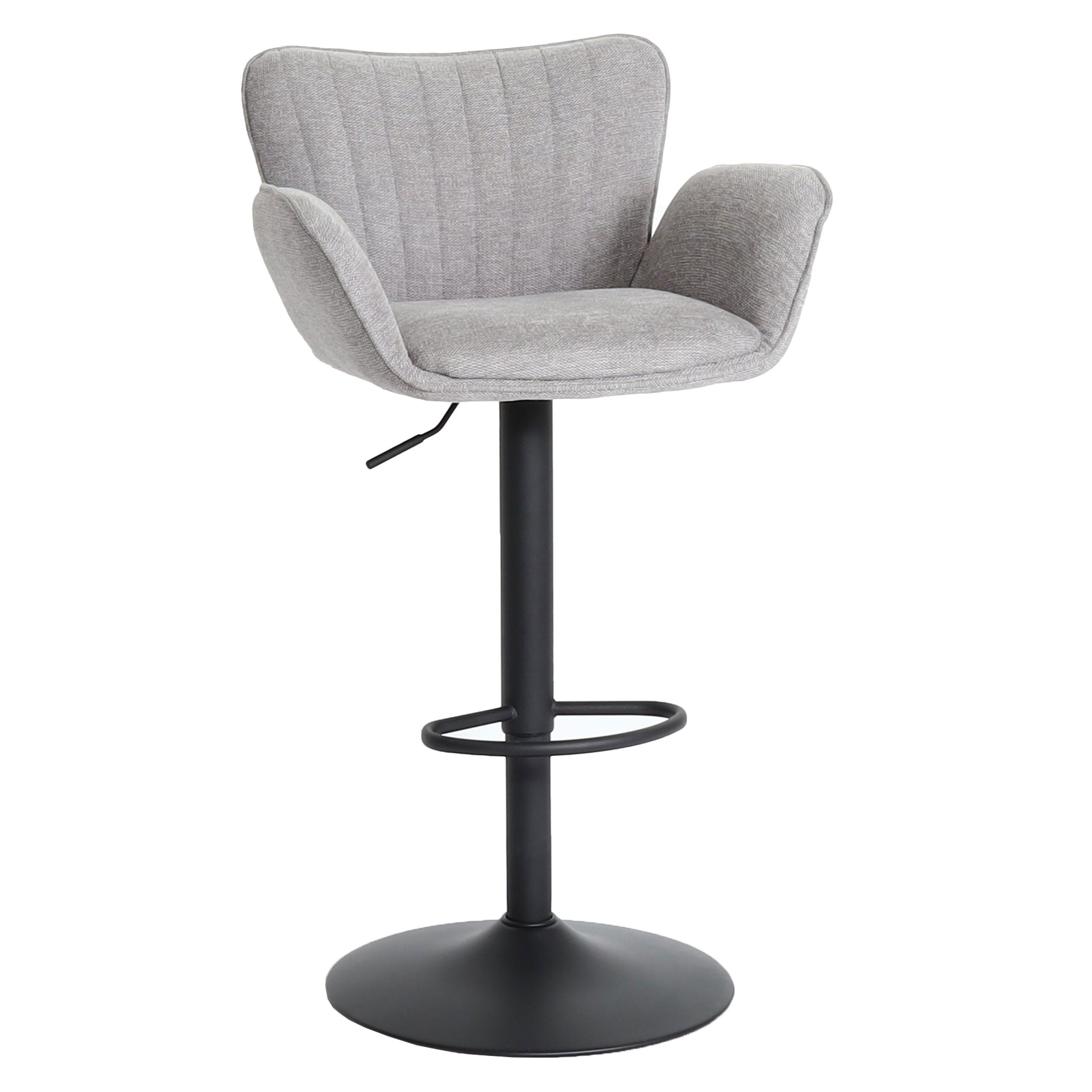 Stołek barowy HWC-M67, jasnoszary, czarna podstawa