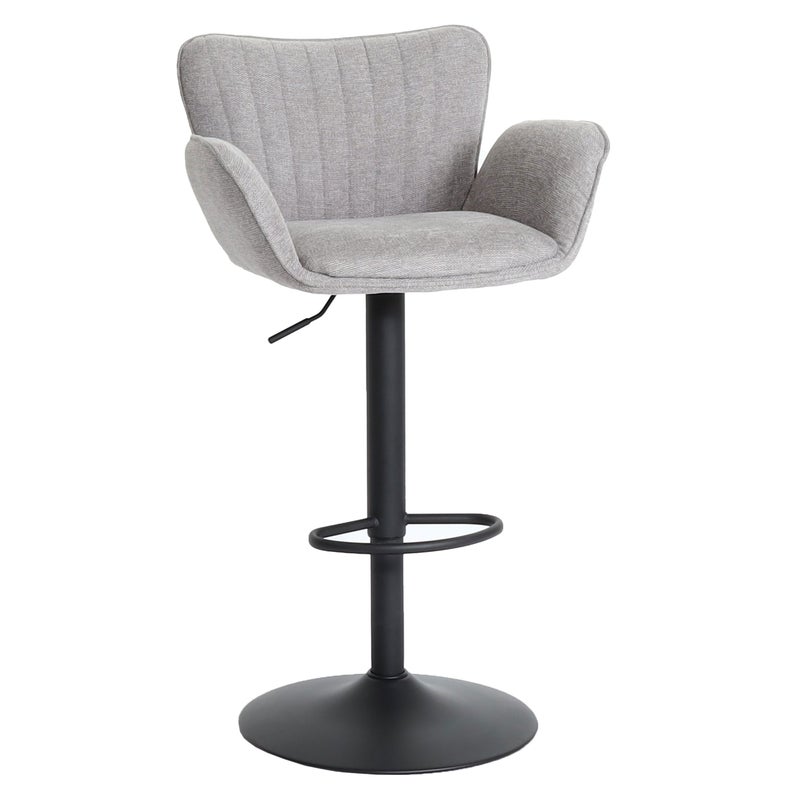 Stołek barowy HWC-M67, jasnoszary, czarna podstawa