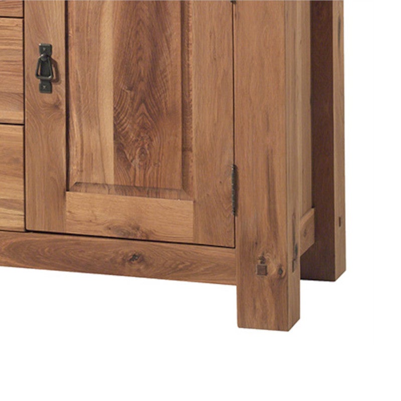 Buffet chêne massif 2 portes et 3 tiroirs 150cm Lodge Casita - L 150 x l 50 x H 88 cm - Kayu Meuble - 3
