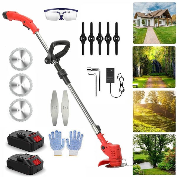 Decespugliatore a batteria da 48 V - Tagliaerba leggero per prato, giardino e cespugli - Tosaerba portatile con cesoia