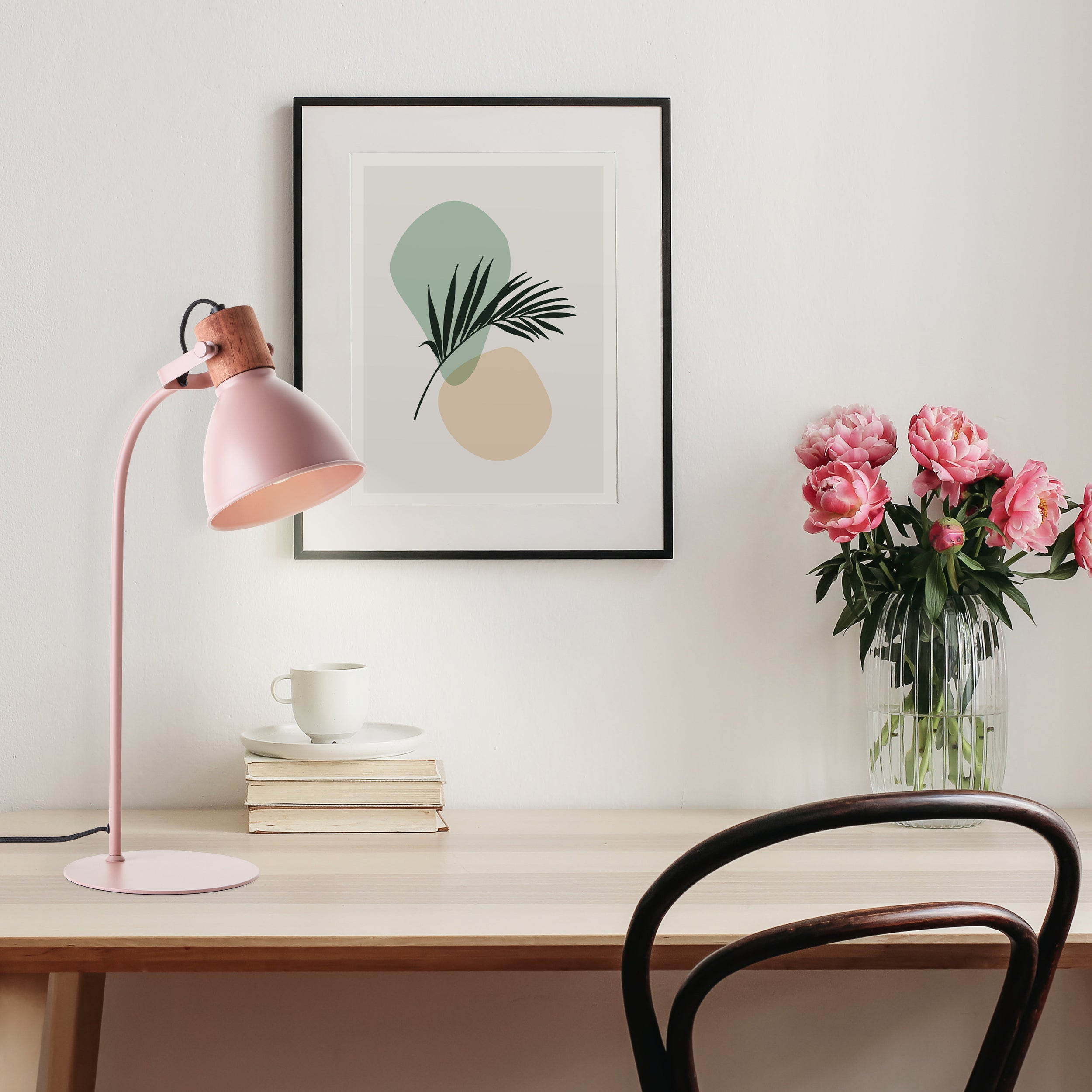 Brilliant Erena lampa stołowa 52cm jasnoróżowy metal/drewno włącznik sznurkowy 1x A60, E27, 40 W, pasuje do zwykłej żarówki (brak w zestawie) - 8