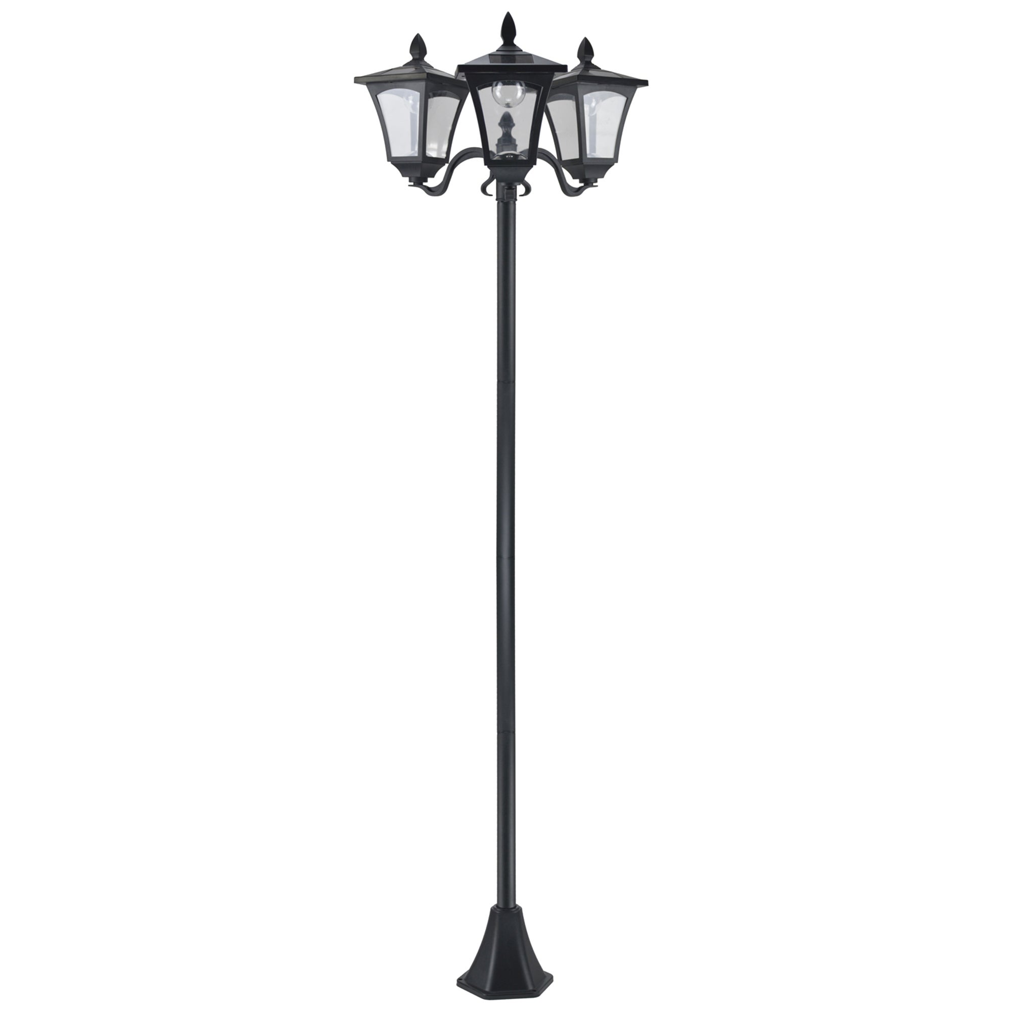 Outsunny Felinar de Gradina Led Energie Solara, Negru, 182.5cm | Aosom Romania