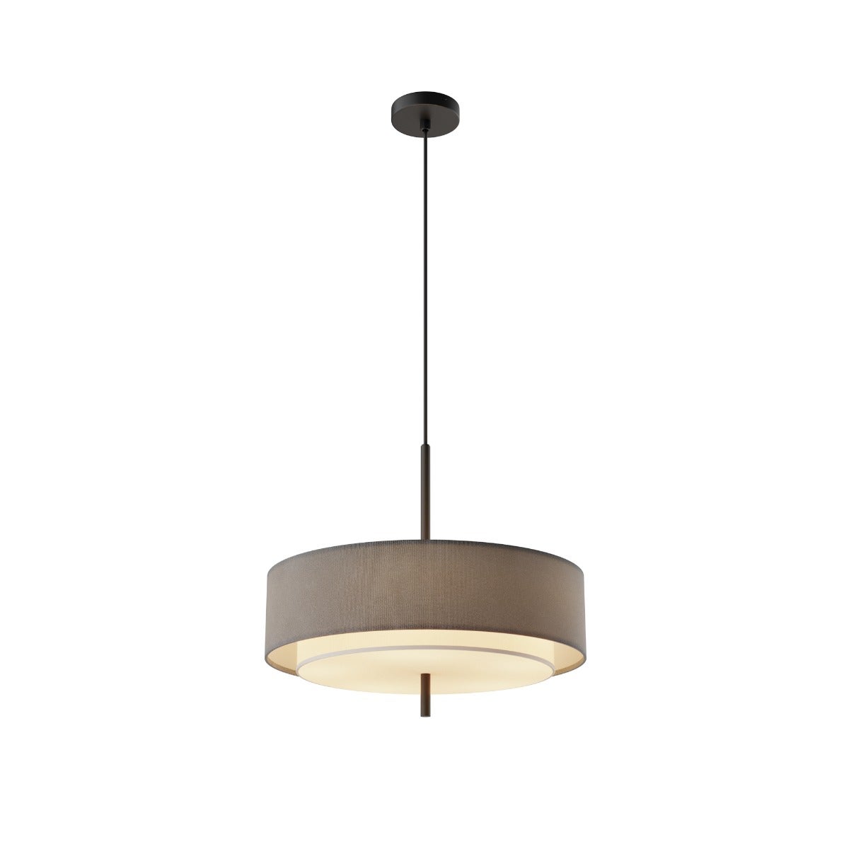 Lampa wisząca okrągły abażur BERGAMO szaro-czarna 5xE27x60W tkanina wym:346x50x50cm IP20 Maytoni