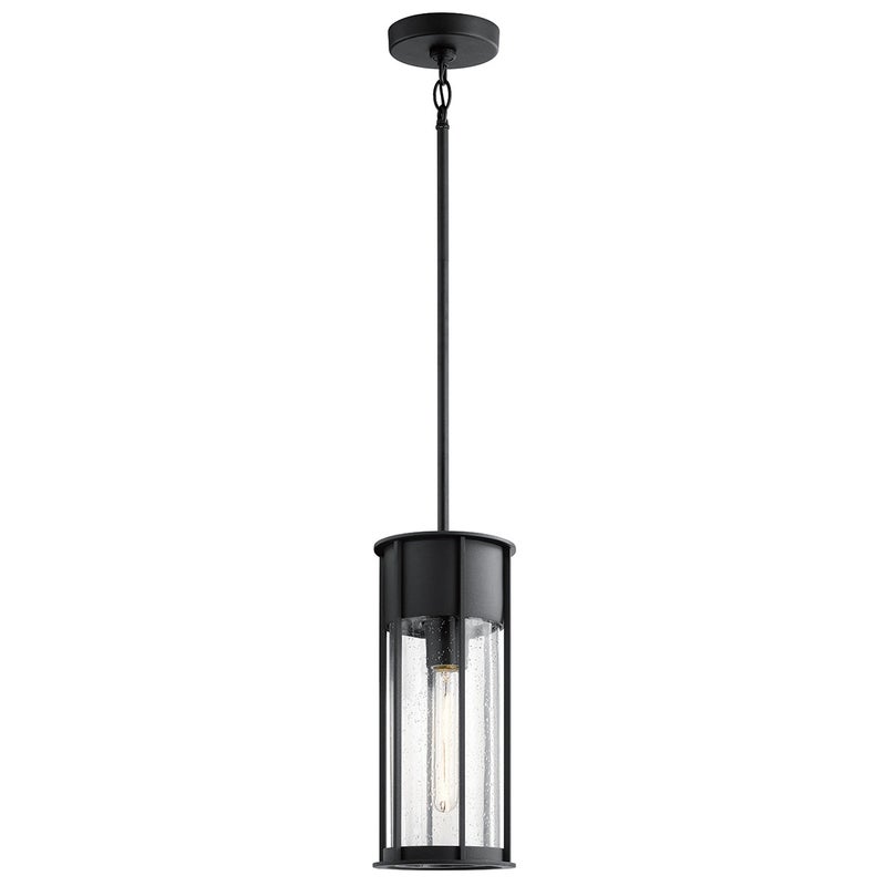 Lampa sufitowa zewnętrzna Camillo strukturalna czerń-przezroczysty 1xE27x60W wym: 140,7 x 15,2 x 15,2 cm aluminium Kichler