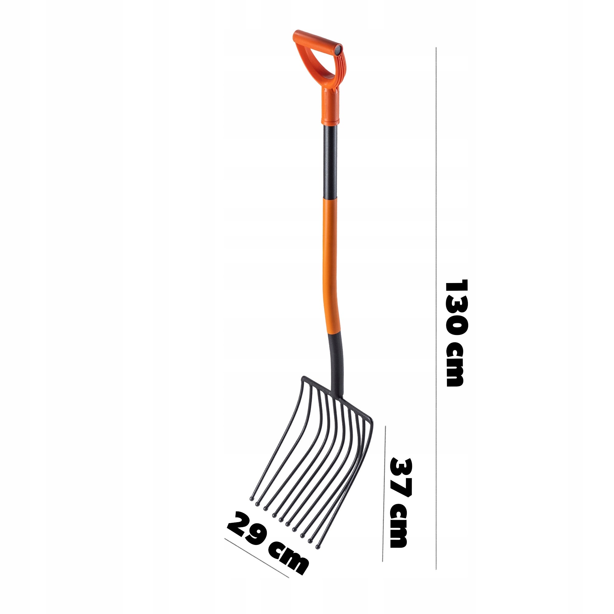 Fourche à Bêcher Jardin 4 Dents - Manche Long Avec Poignée En D - Acier Carbone Trempé - Pour Sol Dur Et Compact