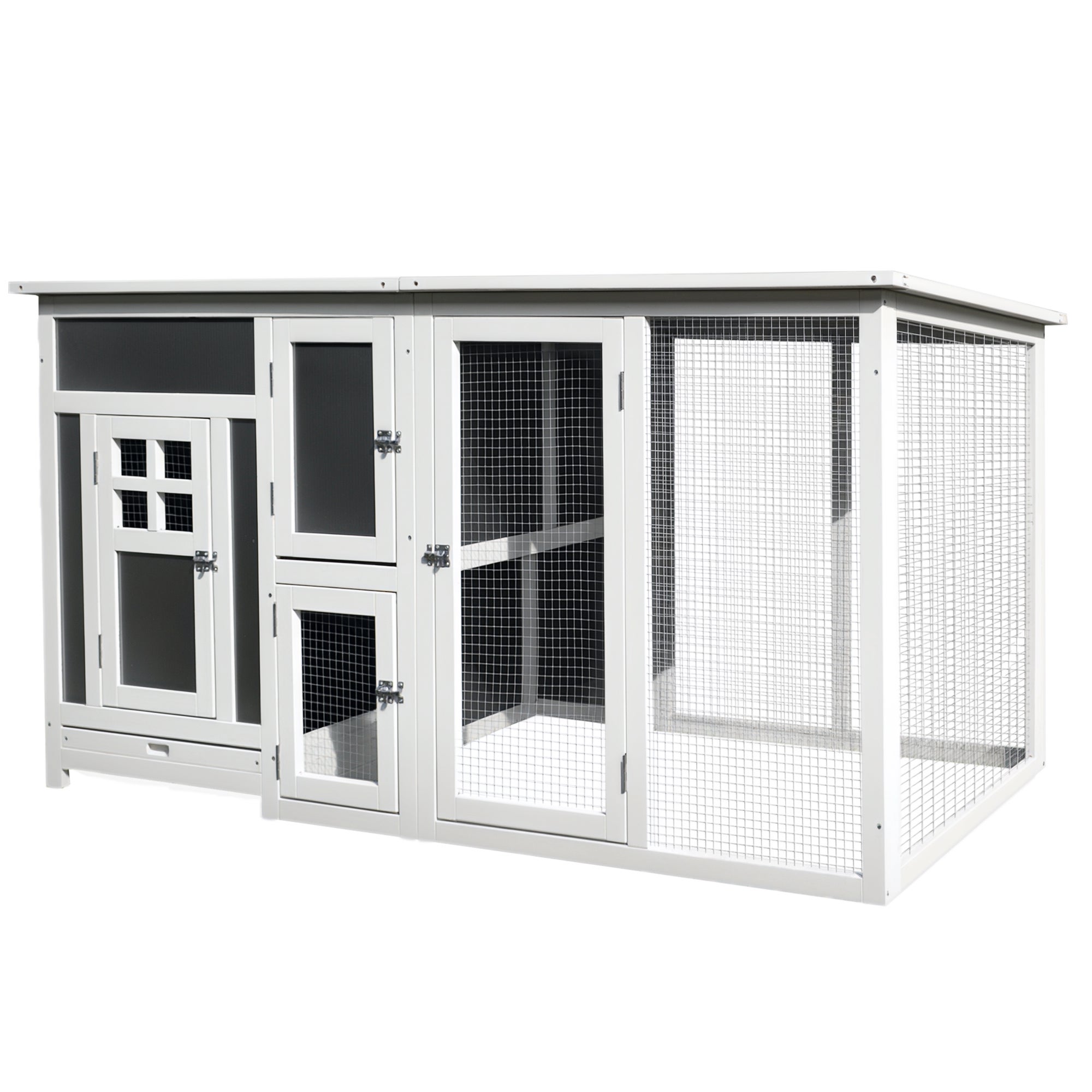 Todeco Mangeoire Poules et Abreuvoir Poules Ensemble, 6Kg Mangeoire Poule et 8L Abreuvoir Poule Automatique pour Volailles avec Pieds Réglables