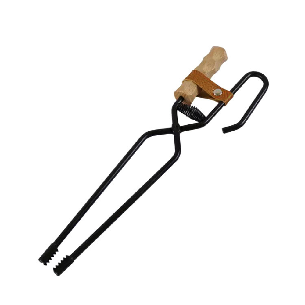 Szczypce do kominków zewnętrznych, wytrzymałe szczypce do drewna opałowego, długość 40,5 cm, do ognisk i kominków, narzędzia do ognisk kempingowych