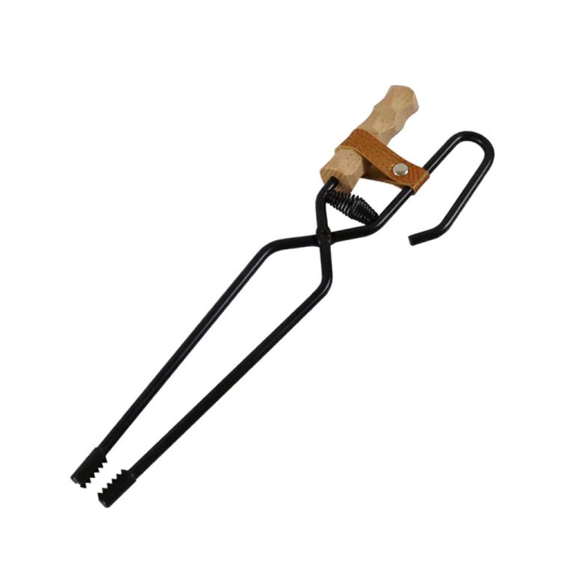 Szczypce do kominków zewnętrznych, wytrzymałe szczypce do drewna opałowego, długość 40,5 cm, do ognisk i kominków, narzędzia do ognisk kempingowych