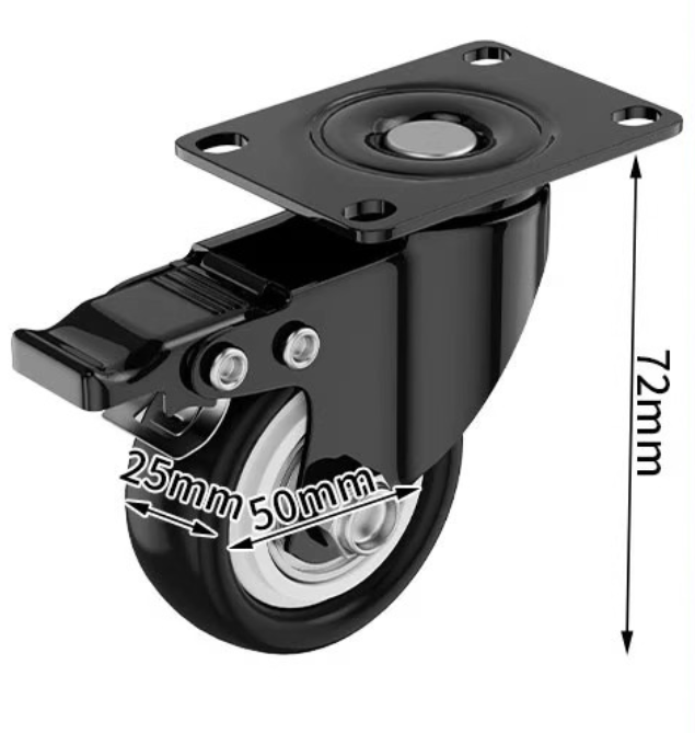 Lot De 4 Roulettes Pivotantes Universelles Avec Freins