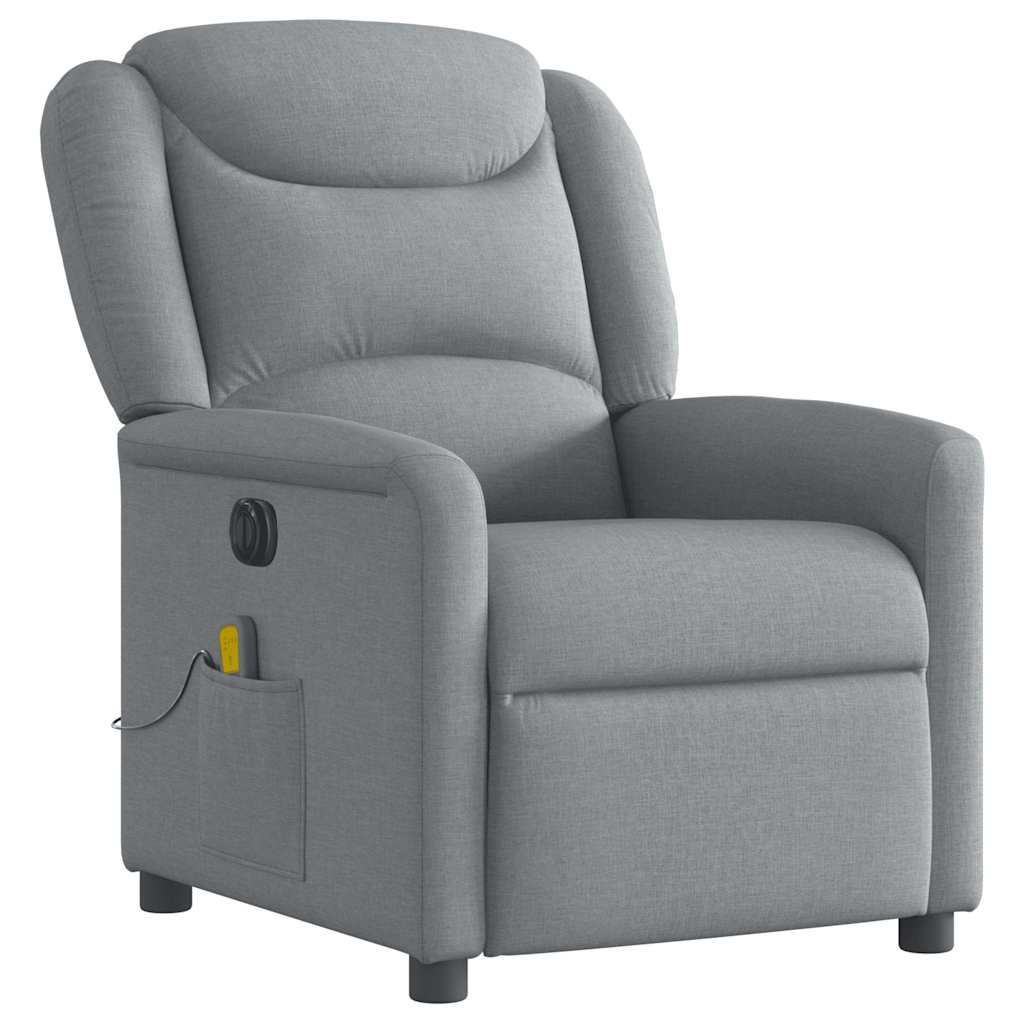 Fauteuil de massage | Fauteuil de relaxation | Chaise de relaxation inclinable électrique gris clair tissu CFW292683 - 4