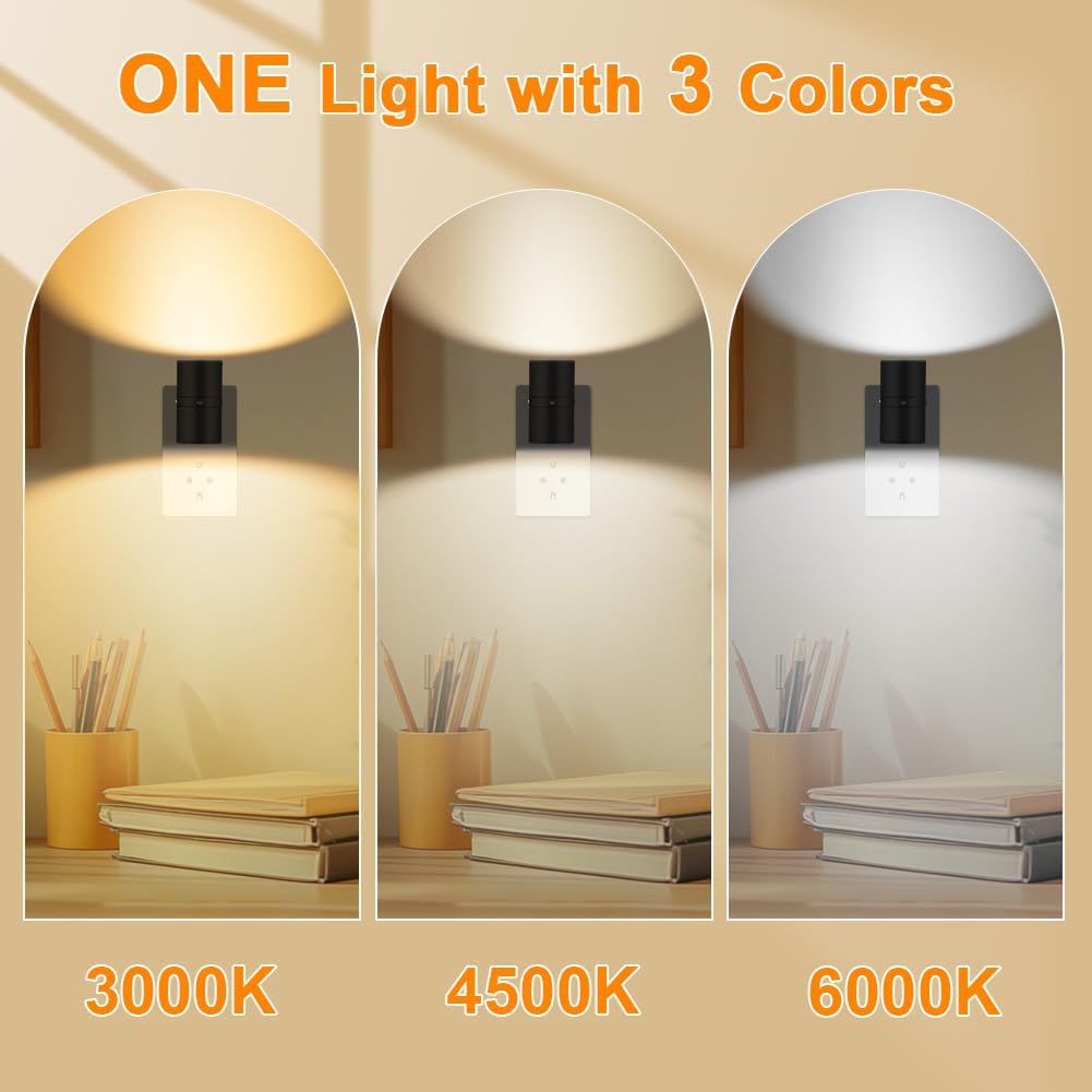 Set di luci notturne con sensore composto da due pezzi, tre temperature di colore, luminosità regolabile, adatto per camere da letto e corridoi - 2